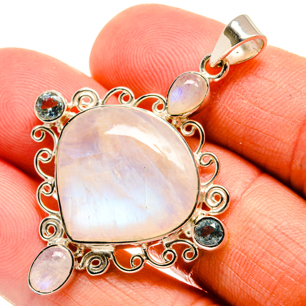 Rainbow Moonstone Pendants handcrafted by Ana Silver Co - PD24845
