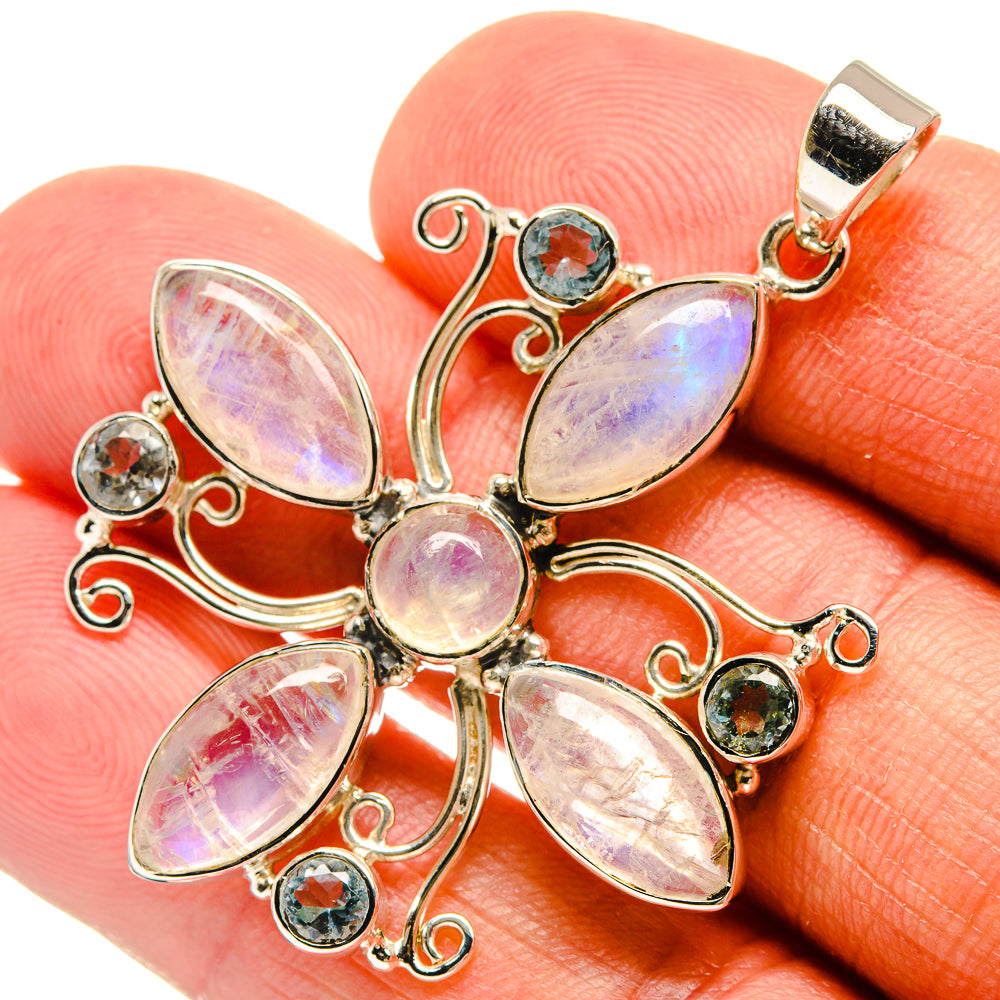 Rainbow Moonstone Pendants handcrafted by Ana Silver Co - PD24846