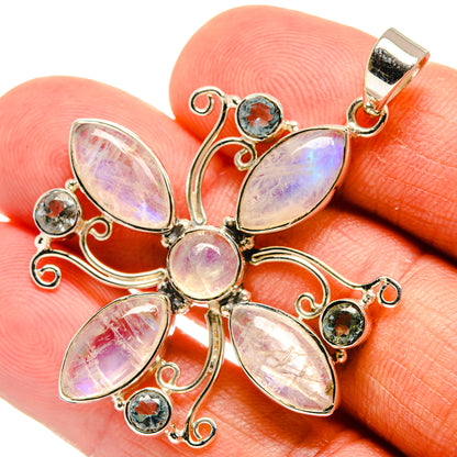 Rainbow Moonstone Pendants handcrafted by Ana Silver Co - PD24846