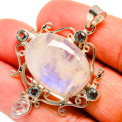 Rainbow Moonstone Pendants handcrafted by Ana Silver Co - PD24847