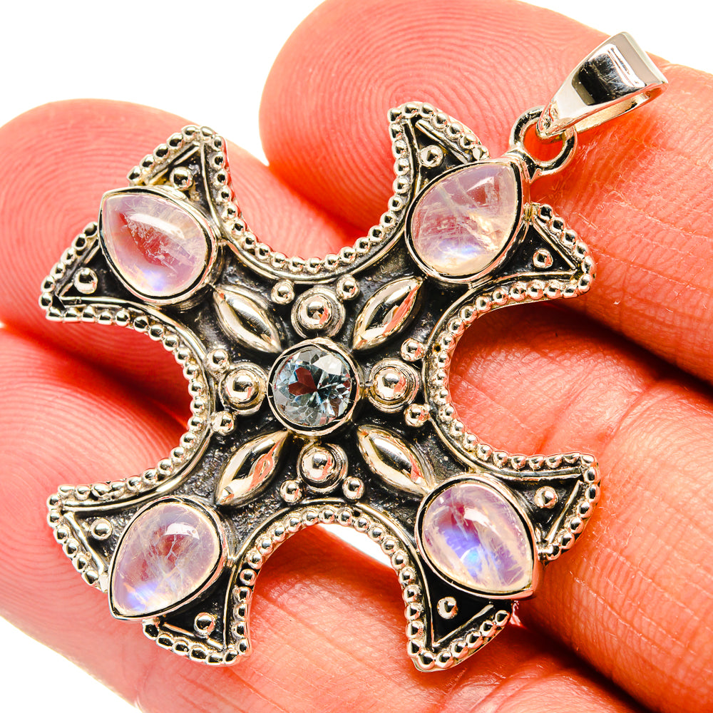 Rainbow Moonstone Pendants handcrafted by Ana Silver Co - PD24848