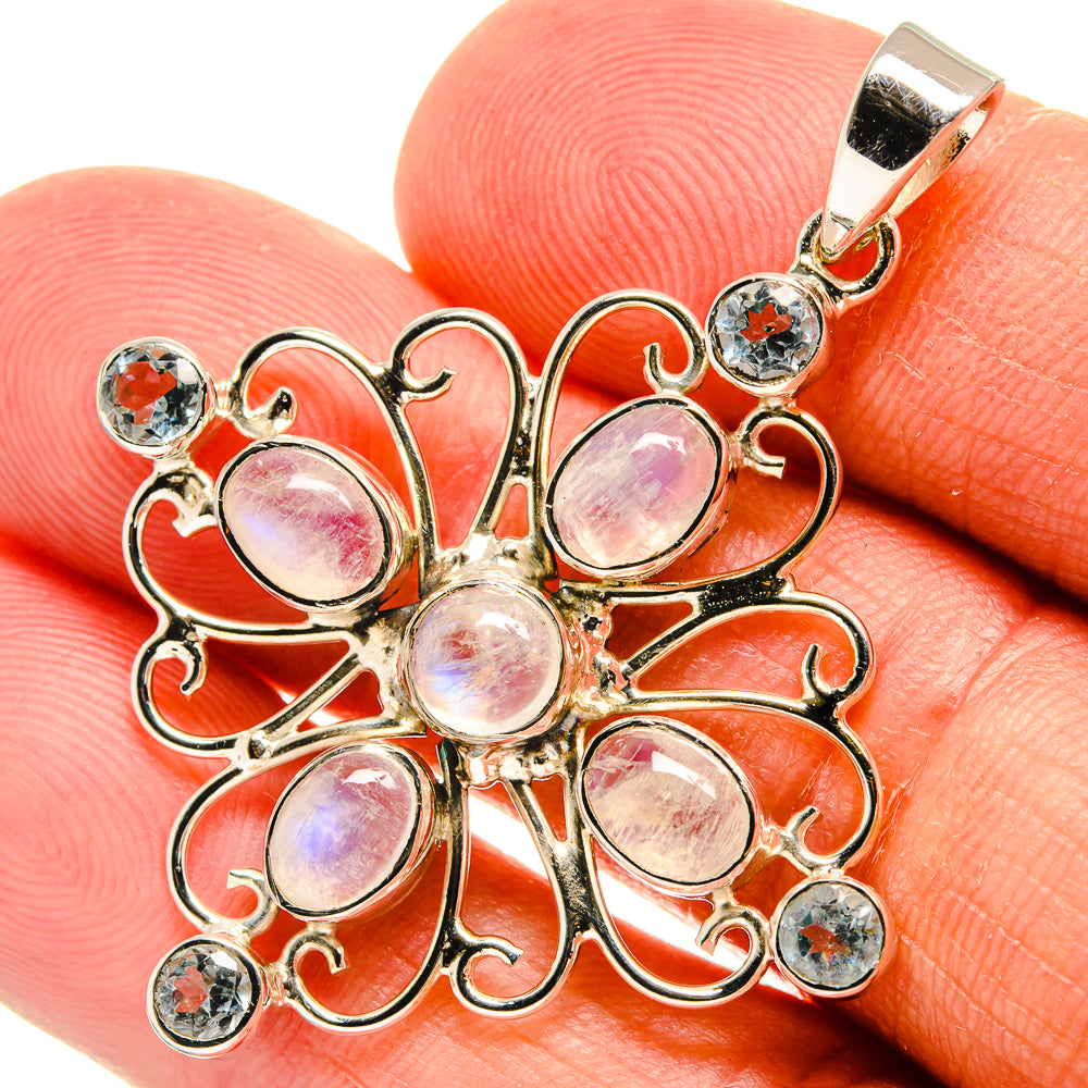 Rainbow Moonstone Pendants handcrafted by Ana Silver Co - PD24849