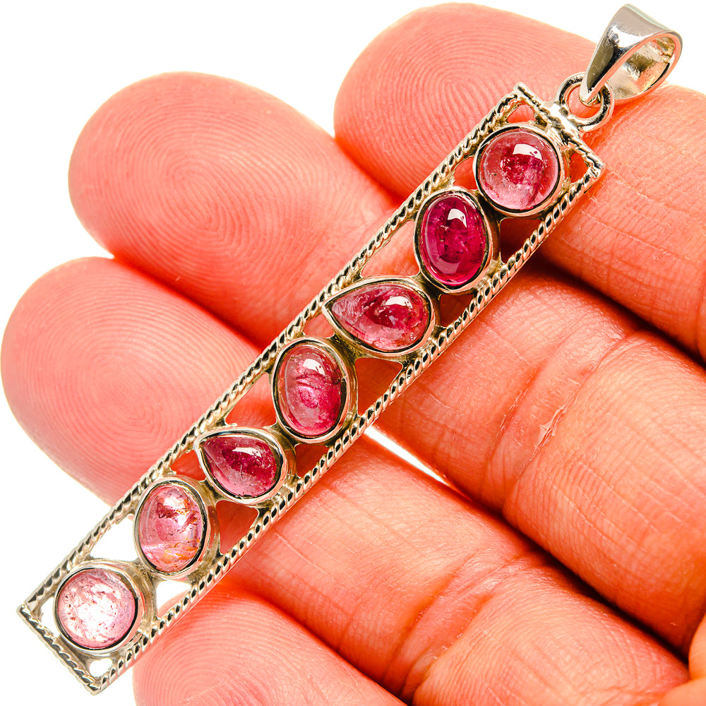 Pink Tourmaline Pendants handcrafted by Ana Silver Co - PD24878