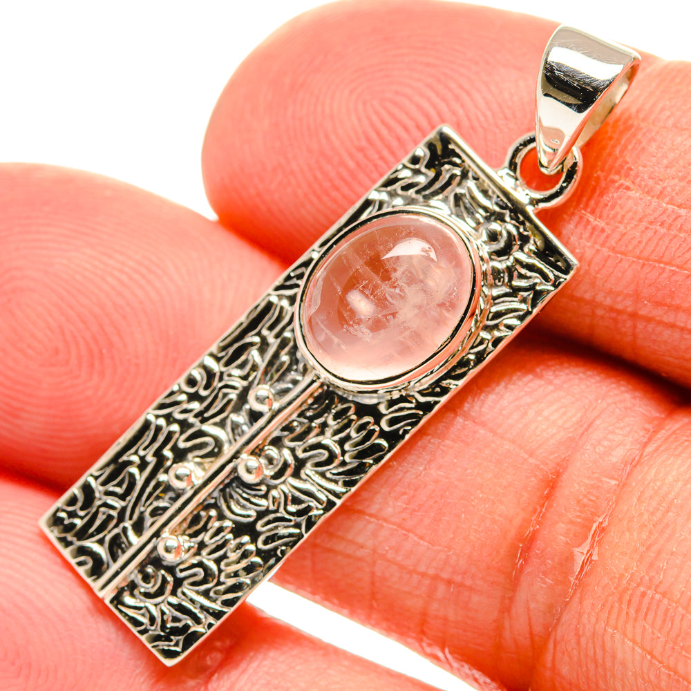 Rose Quartz Pendants handcrafted by Ana Silver Co - PD24894