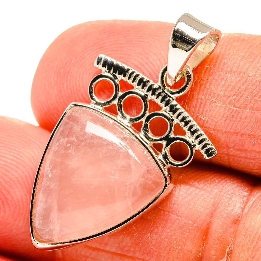 Rose Quartz Pendants handcrafted by Ana Silver Co - PD24916