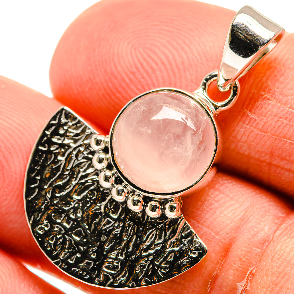 Rose Quartz Pendants handcrafted by Ana Silver Co - PD24924