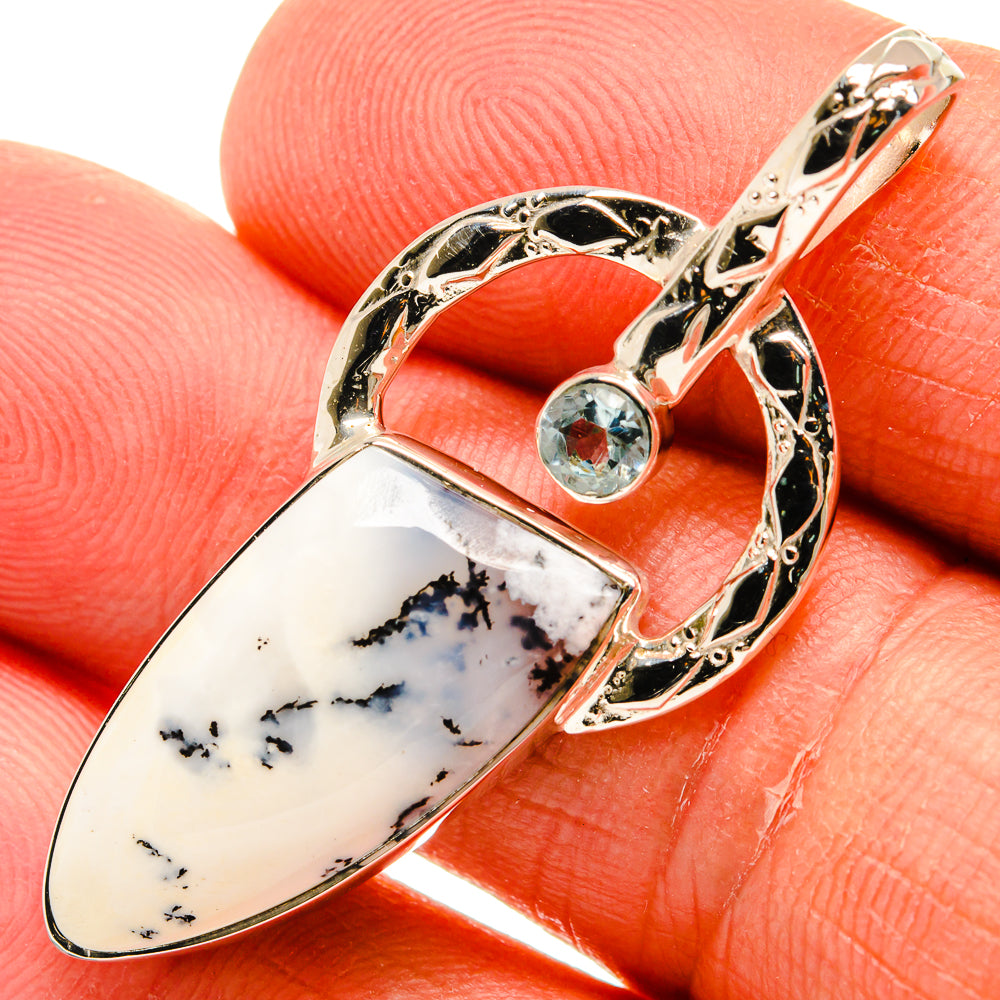 Dendritic Opal Pendants handcrafted by Ana Silver Co - PD24936