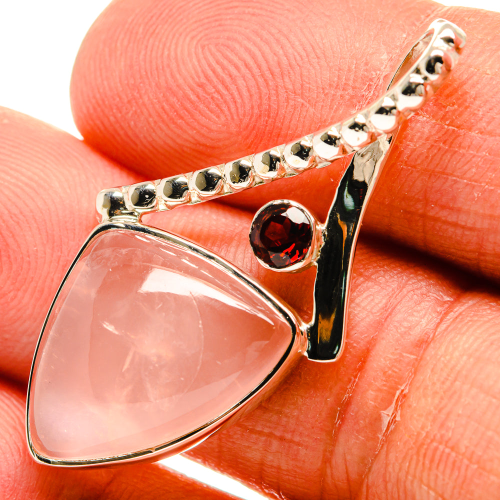 Rose Quartz Pendants handcrafted by Ana Silver Co - PD24949