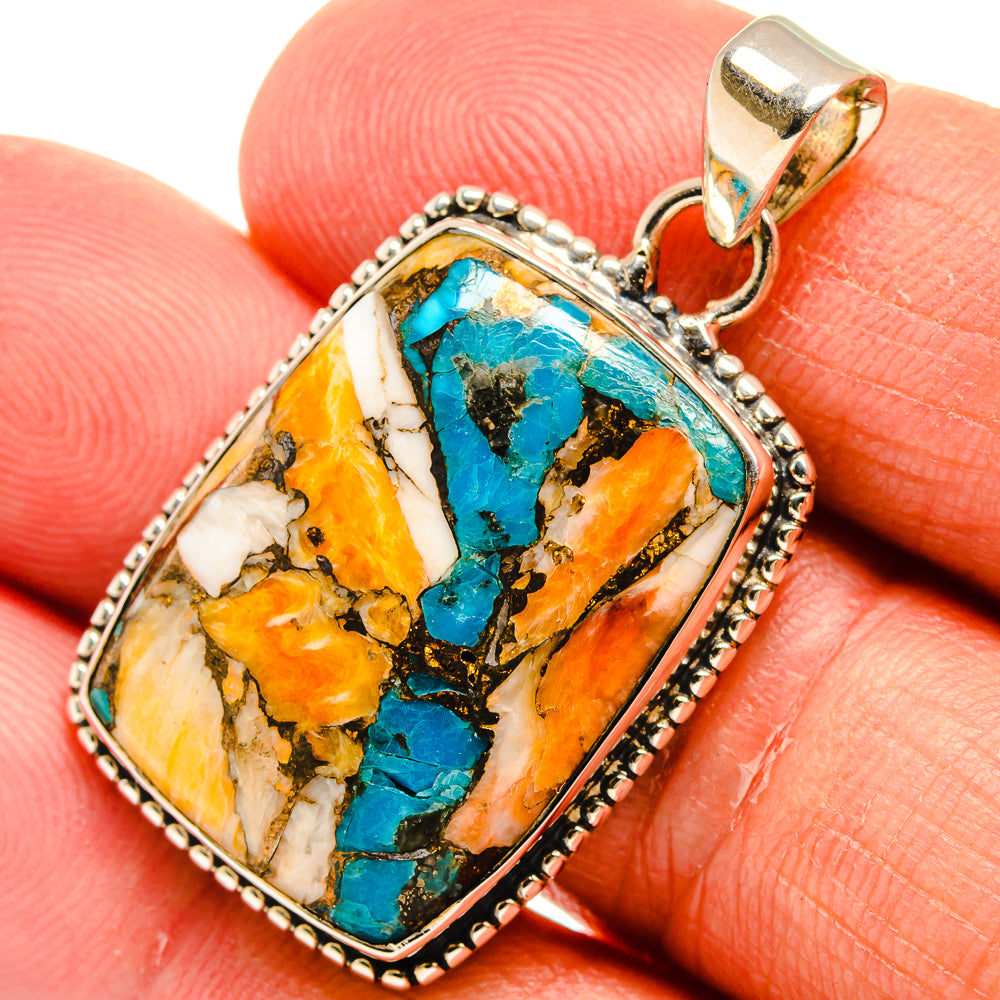 Spiny Oyster Turquoise Pendants handcrafted by Ana Silver Co - PD24967