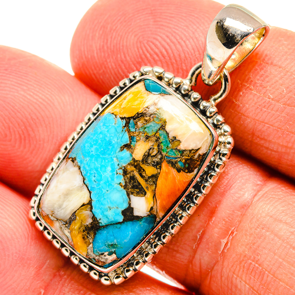Spiny Oyster Turquoise Pendants handcrafted by Ana Silver Co - PD24969