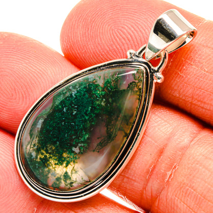 Green Moss Agate Pendants handcrafted by Ana Silver Co - PD24978