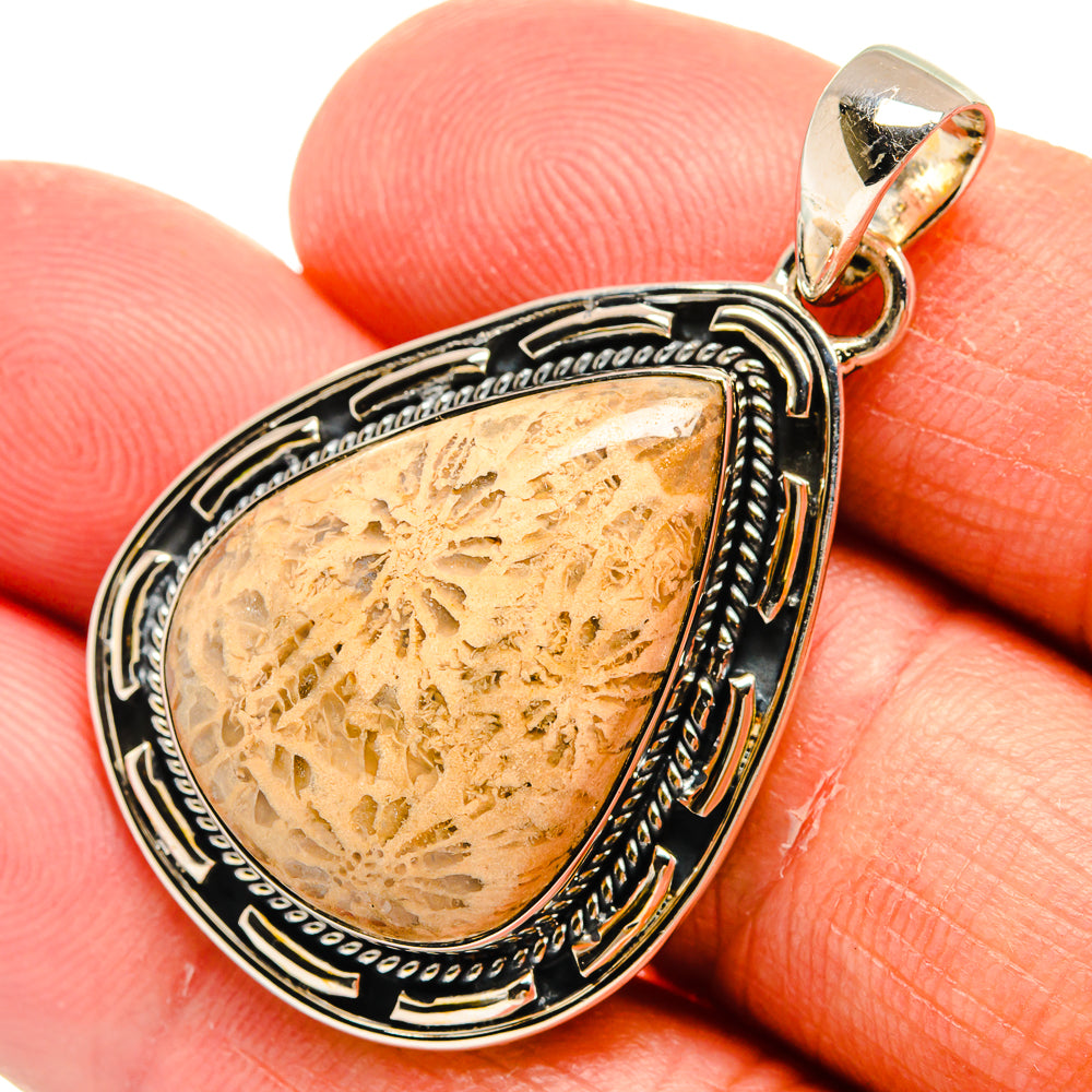 Fossil Coral Pendants handcrafted by Ana Silver Co - PD24980