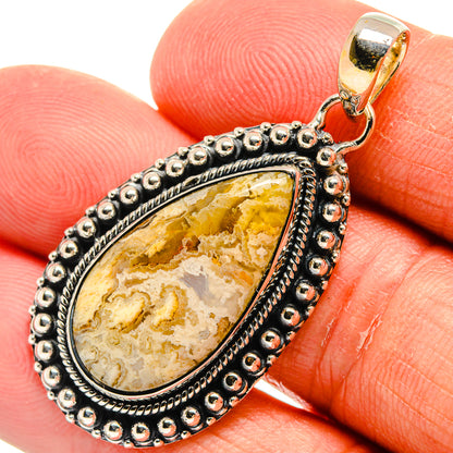 Plume Agate Pendants handcrafted by Ana Silver Co - PD24983