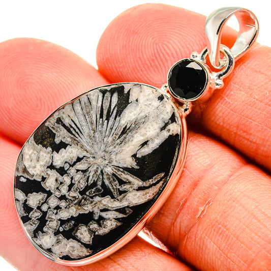Chrysanthemum Stone Pendants handcrafted by Ana Silver Co - PD25000