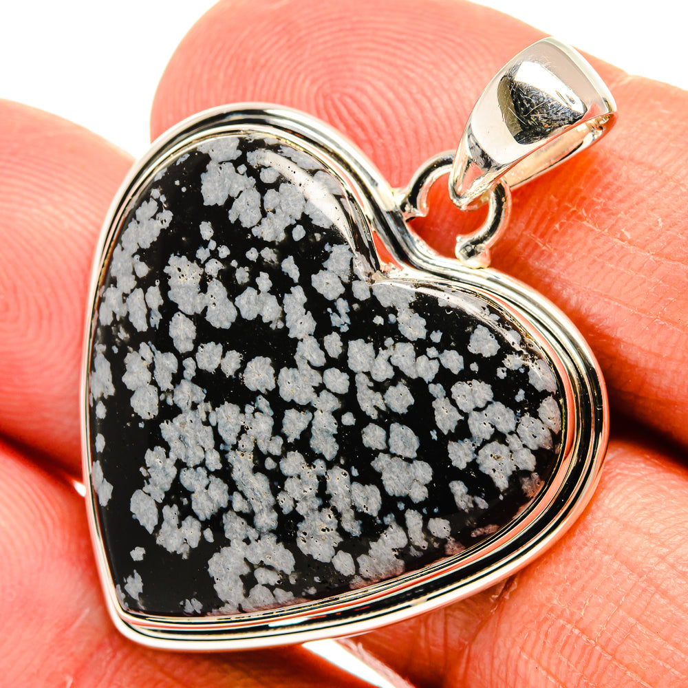 Snowflake Obsidian Pendants handcrafted by Ana Silver Co - PD25001