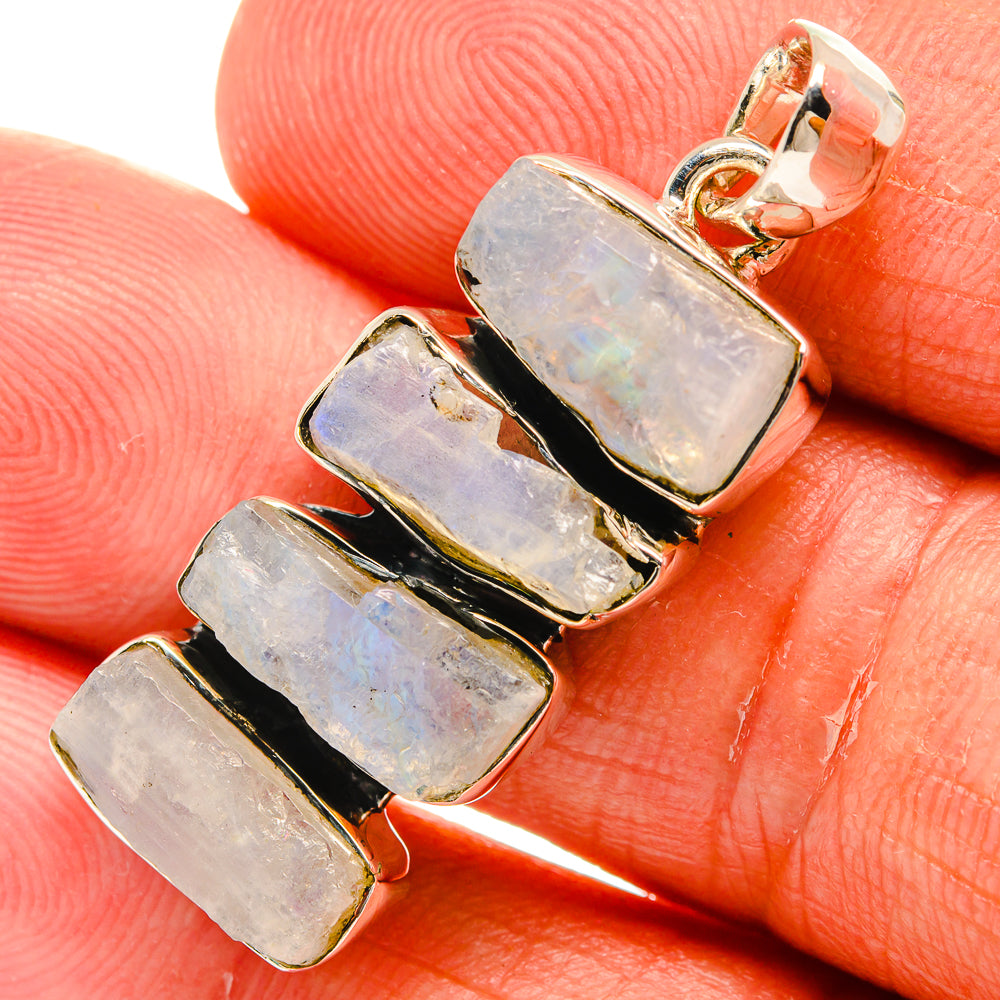 Rainbow Moonstone Pendants handcrafted by Ana Silver Co - PD25003