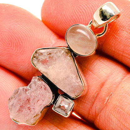 Rose Quartz Pendants handcrafted by Ana Silver Co - PD25004