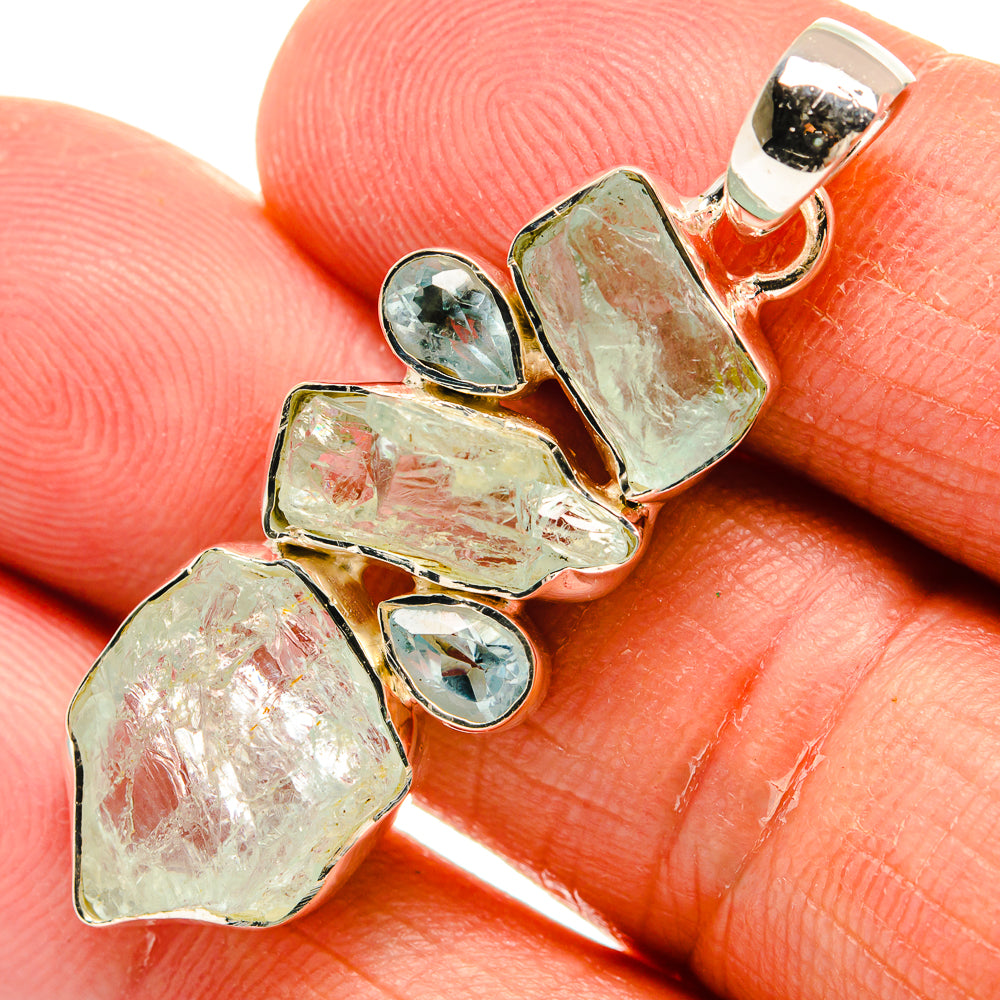 Aquamarine Pendants handcrafted by Ana Silver Co - PD25005