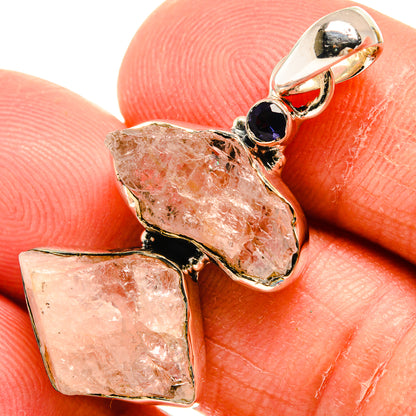 Rose Quartz Pendants handcrafted by Ana Silver Co - PD25012