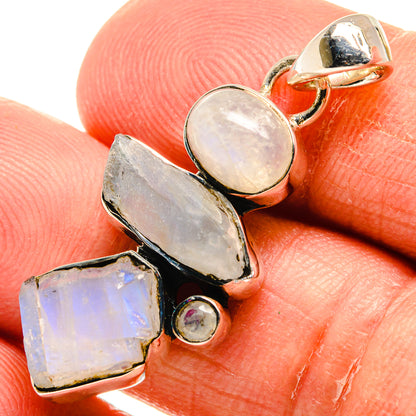 Rainbow Moonstone Pendants handcrafted by Ana Silver Co - PD25013