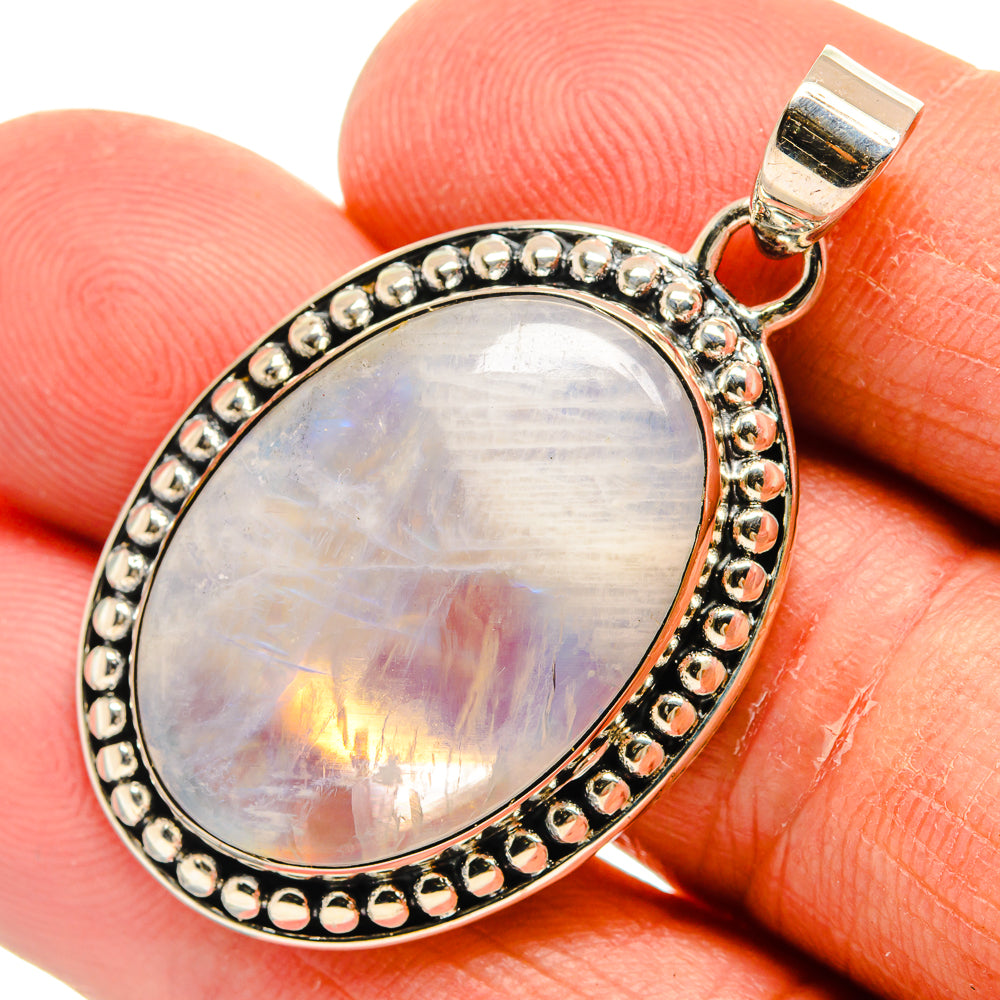 Rainbow Moonstone Pendants handcrafted by Ana Silver Co - PD25072