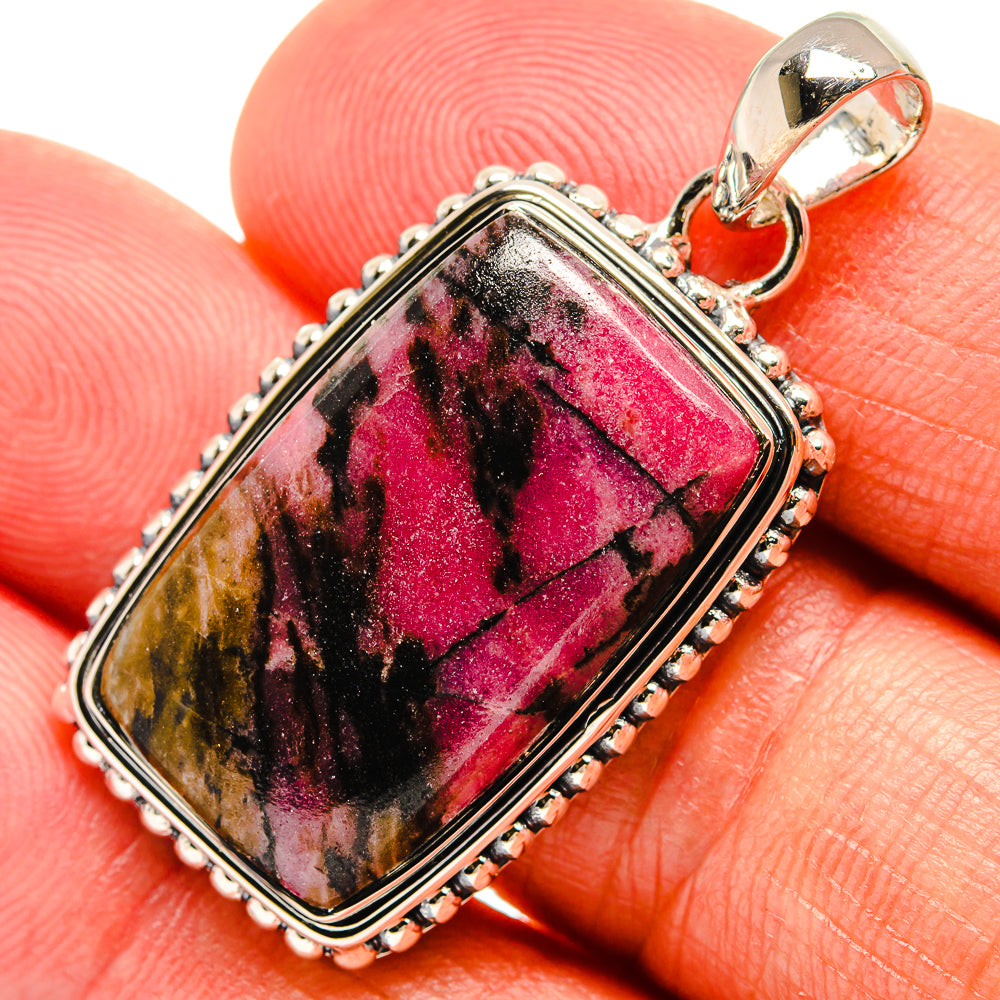 Rhodonite Pendants handcrafted by Ana Silver Co - PD25078