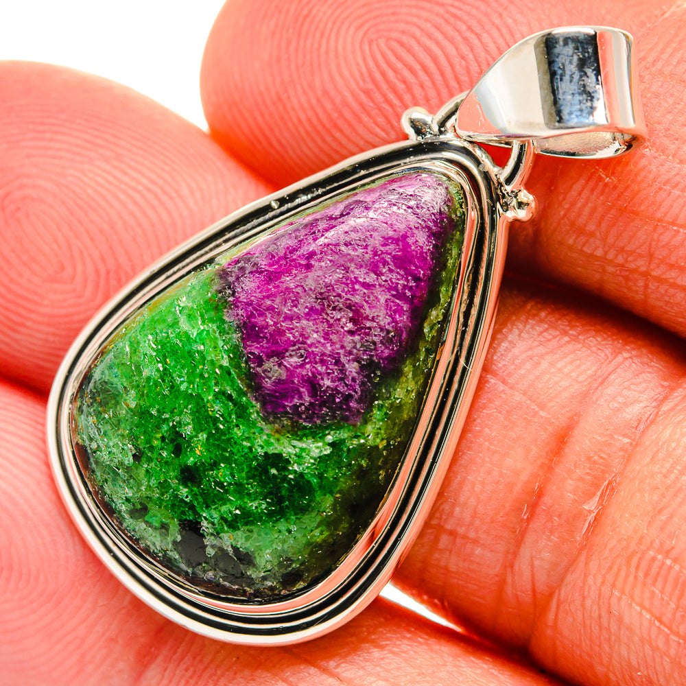Ruby Zoisite Pendants handcrafted by Ana Silver Co - PD25094