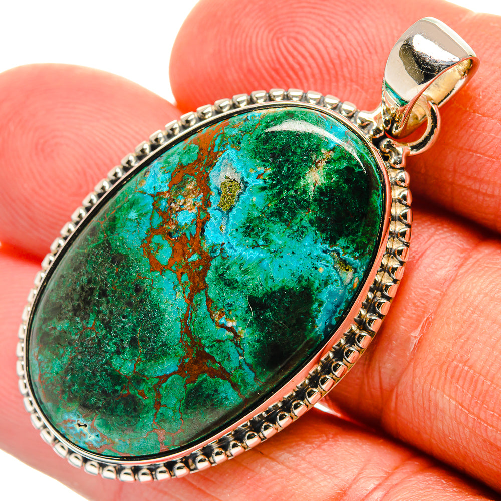 Malachite In Chrysocolla Pendants handcrafted by Ana Silver Co - PD25103