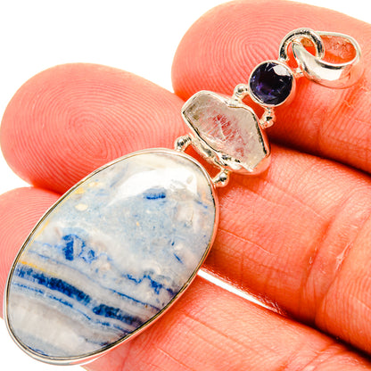 Blue Scheelite Pendants handcrafted by Ana Silver Co - PD25114