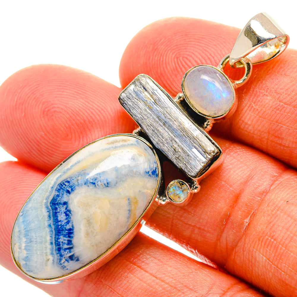 Blue Scheelite Pendants handcrafted by Ana Silver Co - PD25115
