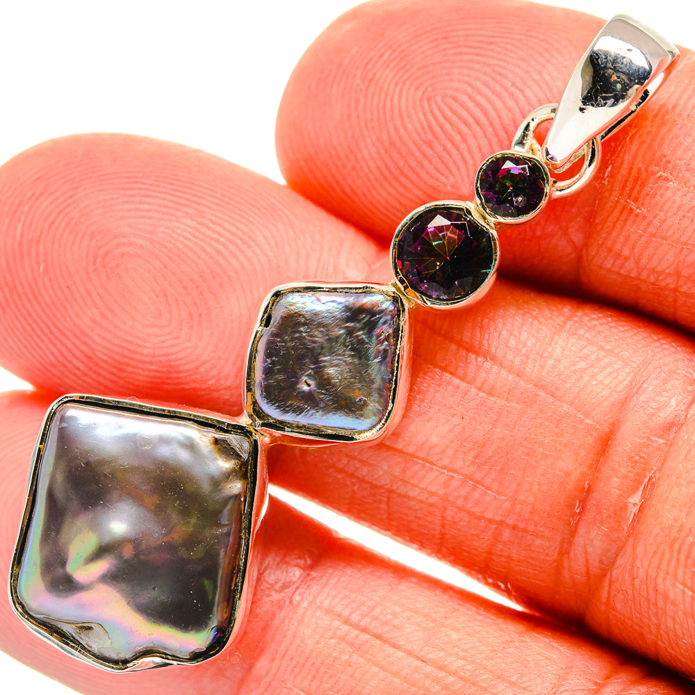 Titanium Mother Of Pearl Pendants handcrafted by Ana Silver Co - PD25118