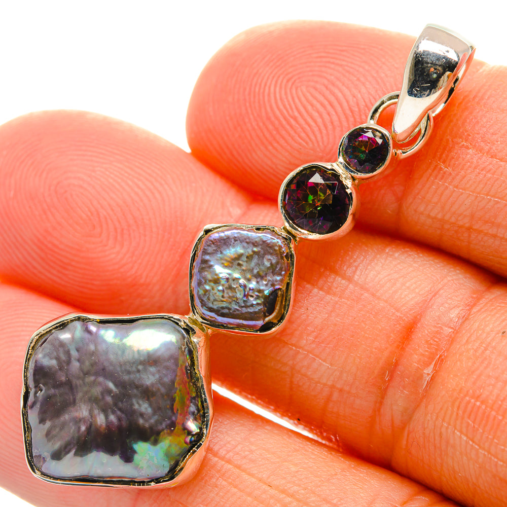 Titanium Mother Of Pearl Pendants handcrafted by Ana Silver Co - PD25119