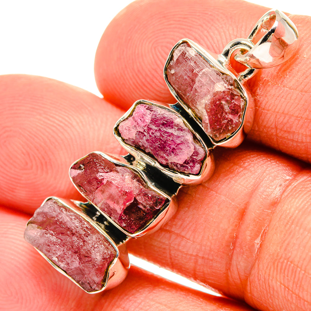 Pink Tourmaline Pendants handcrafted by Ana Silver Co - PD25125
