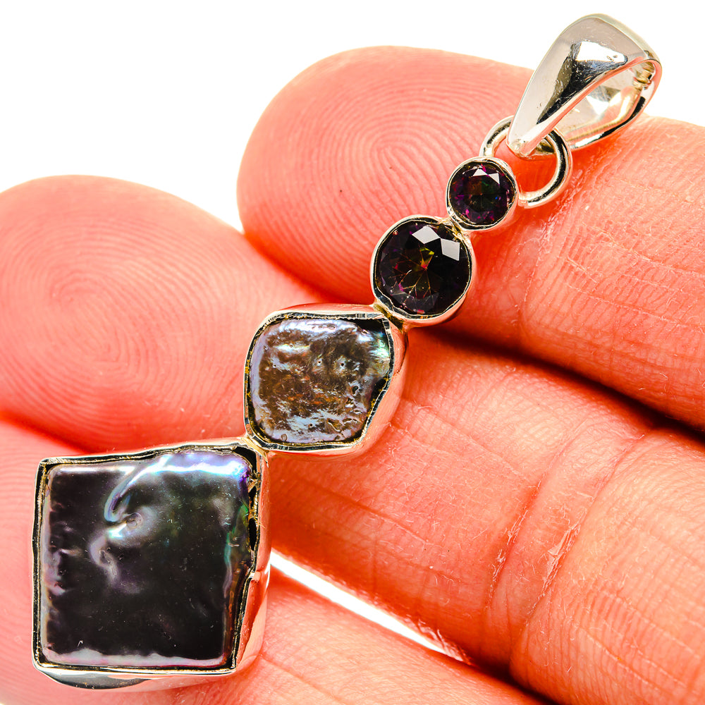 Titanium Mother Of Pearl Pendants handcrafted by Ana Silver Co - PD25135