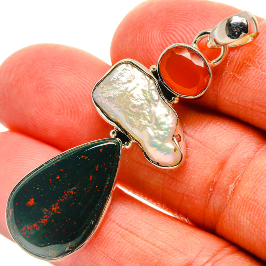 Bloodstone Pendants handcrafted by Ana Silver Co - PD25140
