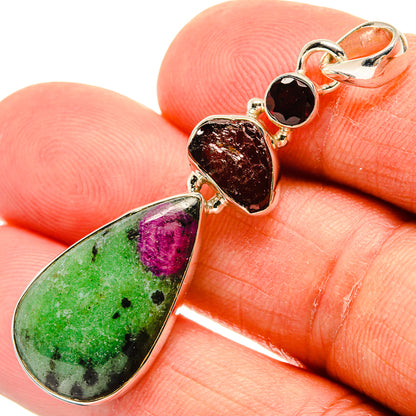 Ruby Zoisite Pendants handcrafted by Ana Silver Co - PD25141