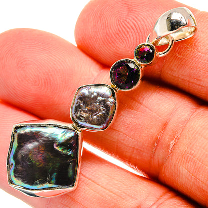 Titanium Mother Of Pearl Pendants handcrafted by Ana Silver Co - PD25173