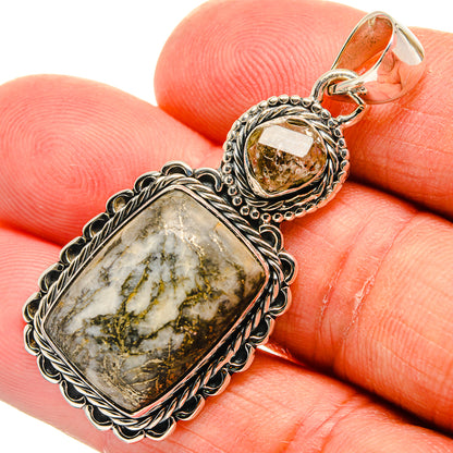 Pyrite Agate Pendants handcrafted by Ana Silver Co - PD25181
