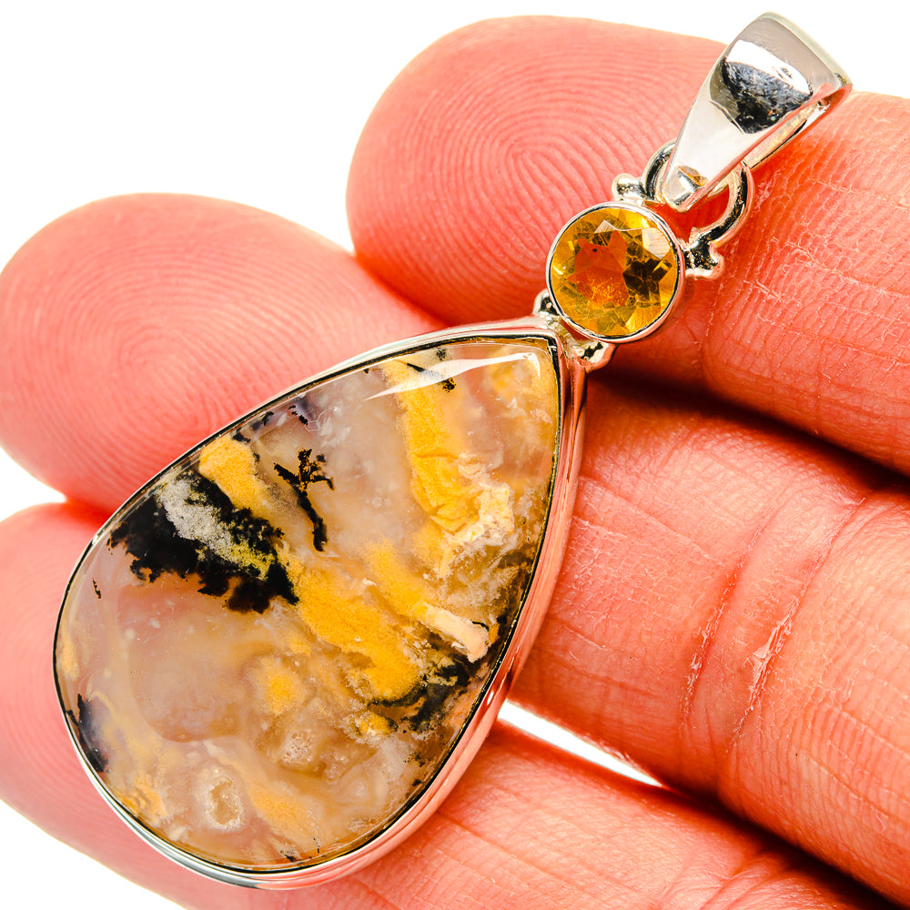 Plume Agate Pendants handcrafted by Ana Silver Co - PD25195