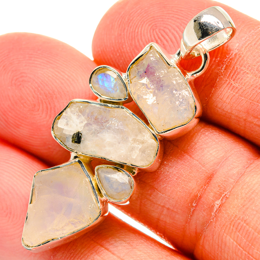 Rainbow Moonstone Pendants handcrafted by Ana Silver Co - PD25214