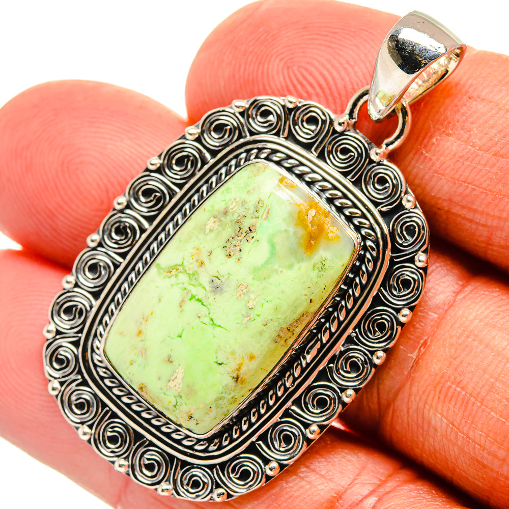 Lemon Chrysoprase Pendants handcrafted by Ana Silver Co - PD25258
