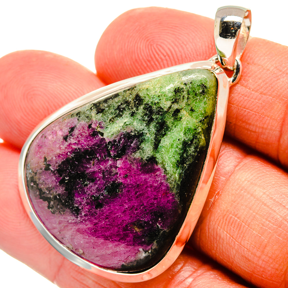 Ruby Zoisite Pendants handcrafted by Ana Silver Co - PD25260