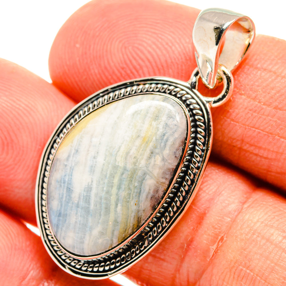 Blue Scheelite Pendants handcrafted by Ana Silver Co - PD25289