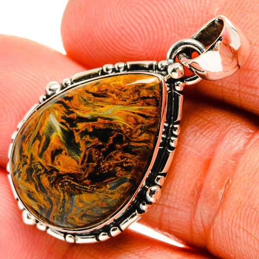 Golden Pietersite Pendants handcrafted by Ana Silver Co - PD25295