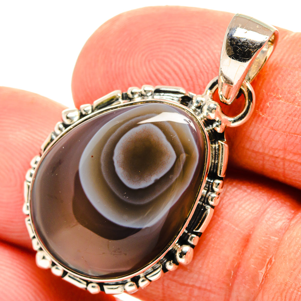 Botswana Agate Pendants handcrafted by Ana Silver Co - PD25296