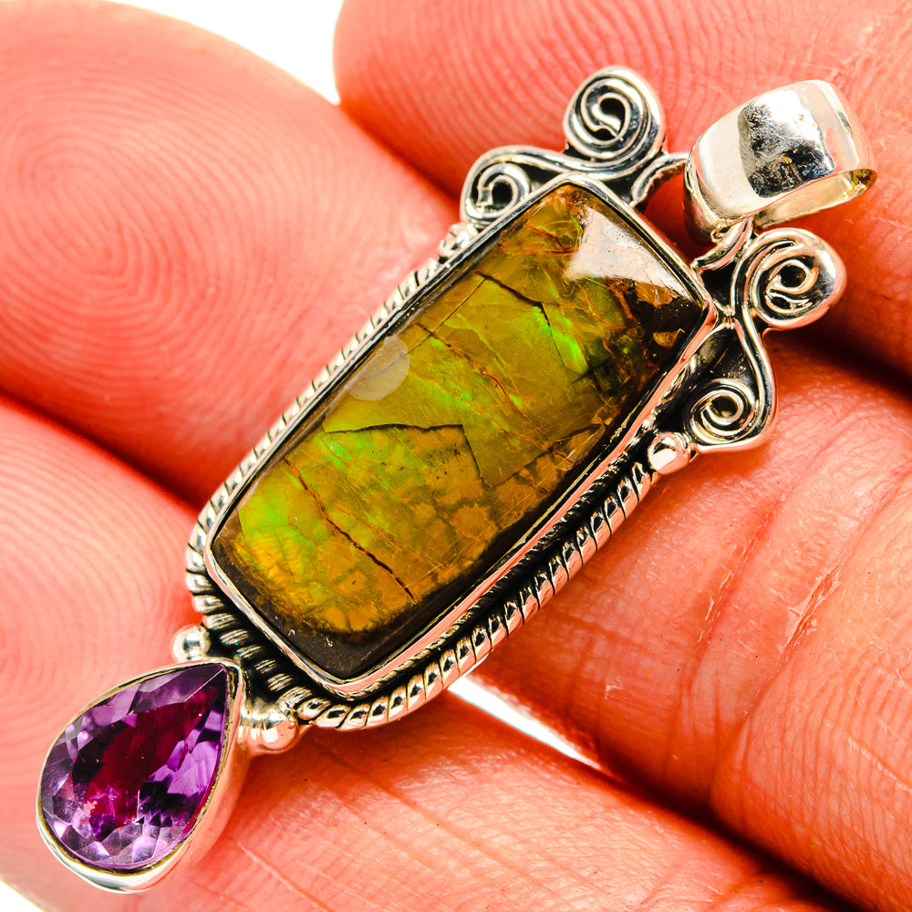 Ammolite Pendants handcrafted by Ana Silver Co - PD25343