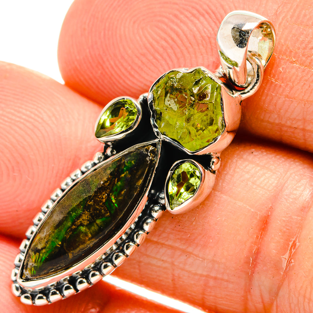 Ammolite Pendants handcrafted by Ana Silver Co - PD25344