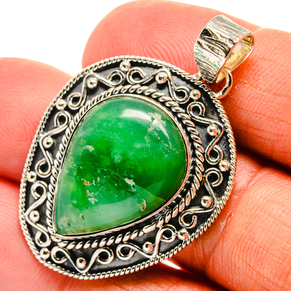 Chrysoprase Pendants handcrafted by Ana Silver Co - PD25357