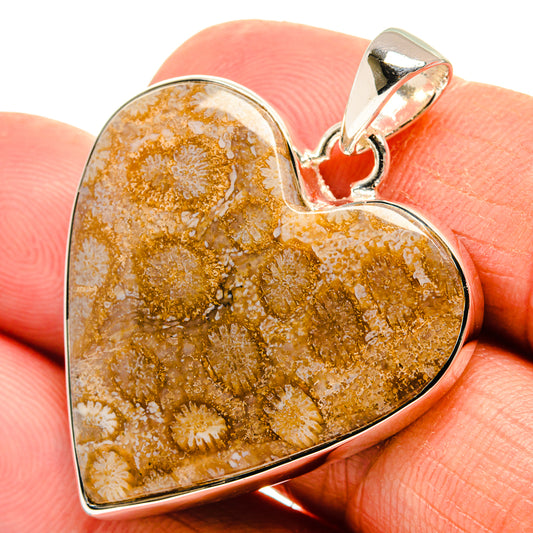Fossil Coral Pendants handcrafted by Ana Silver Co - PD25361