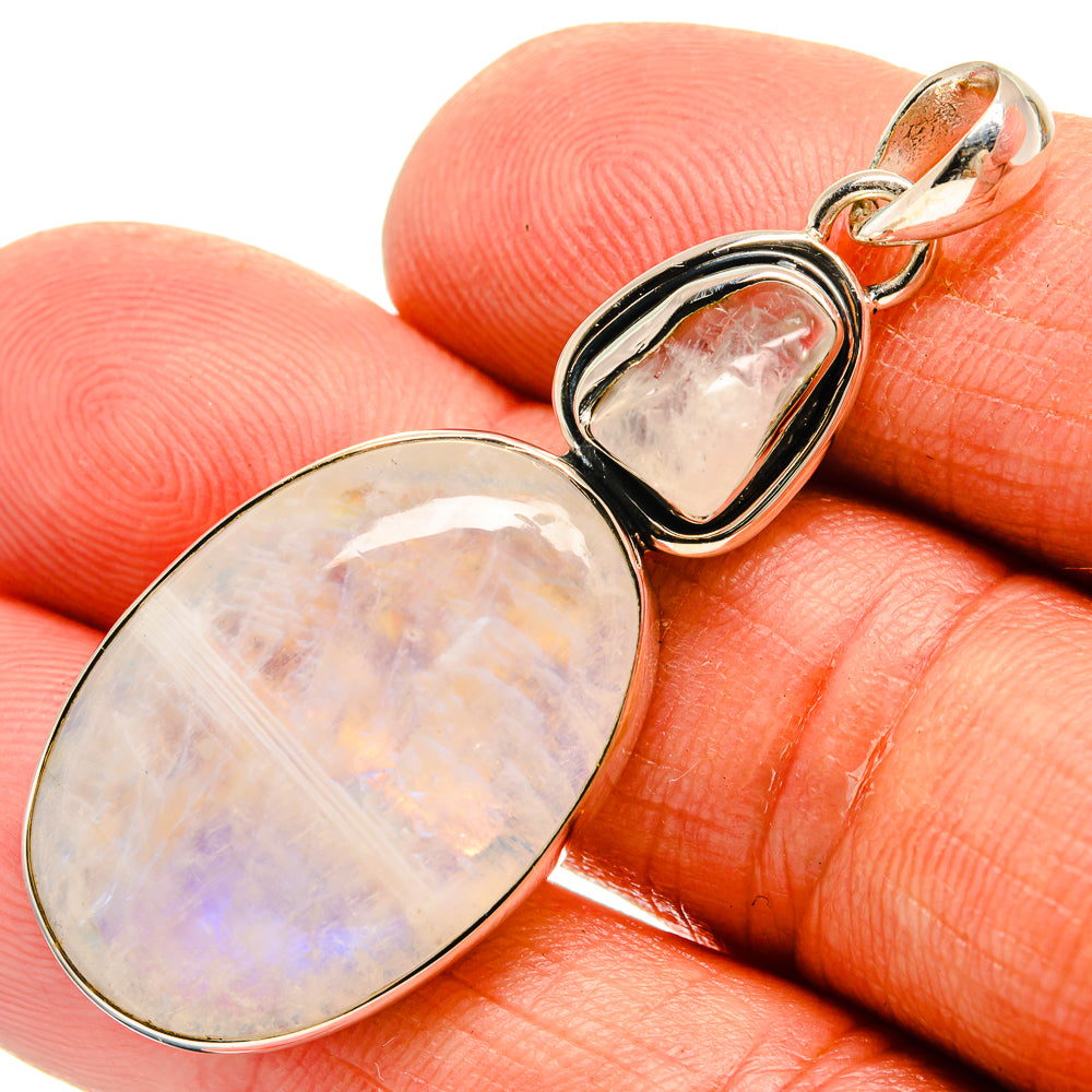 Rainbow Moonstone Pendants handcrafted by Ana Silver Co - PD25393